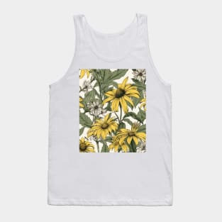 Black-Eyed Susan Flower Pattern - Wildflower Illustration Tank Top